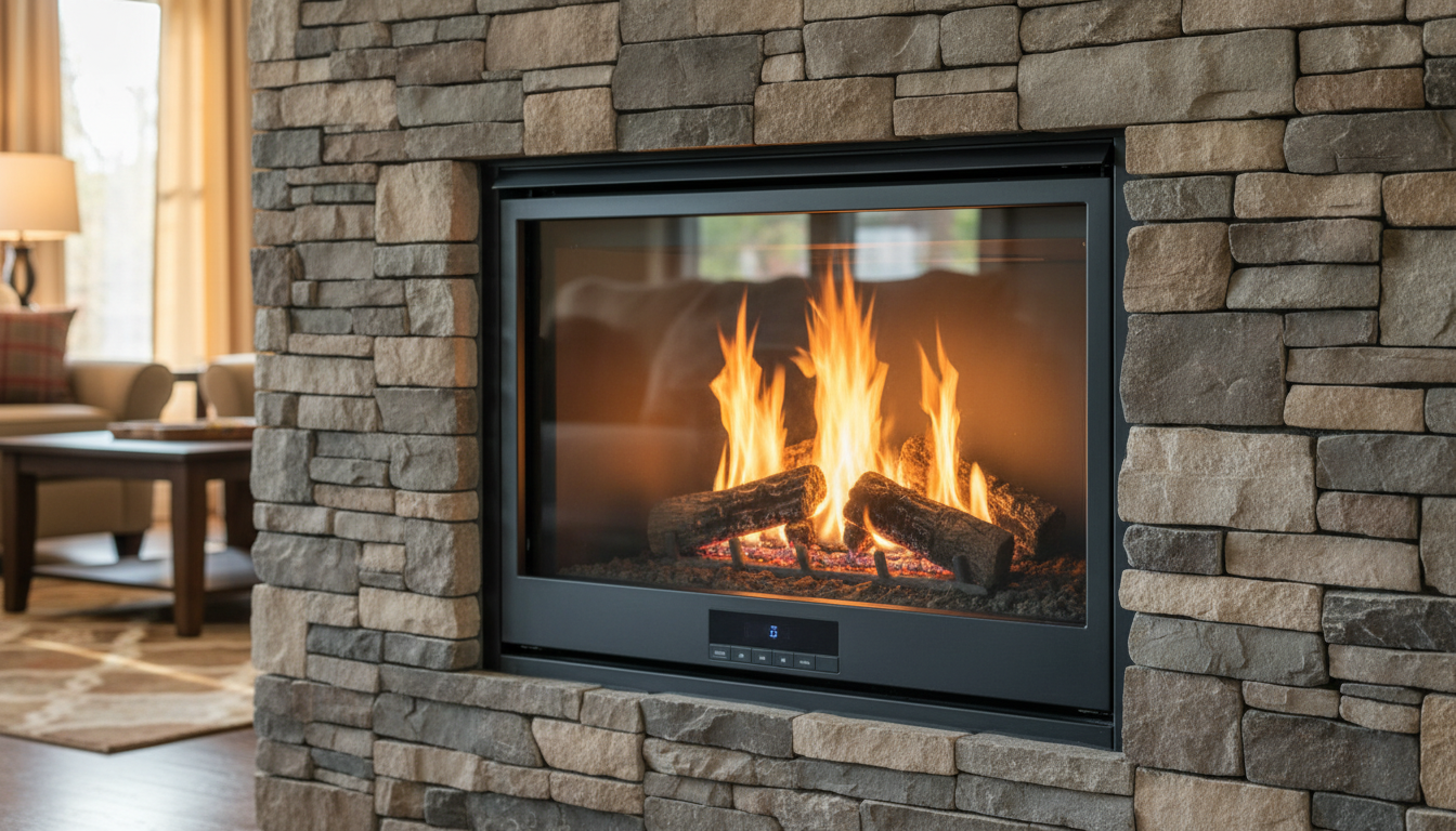 Gas fireplace burning - fireplace service and repair